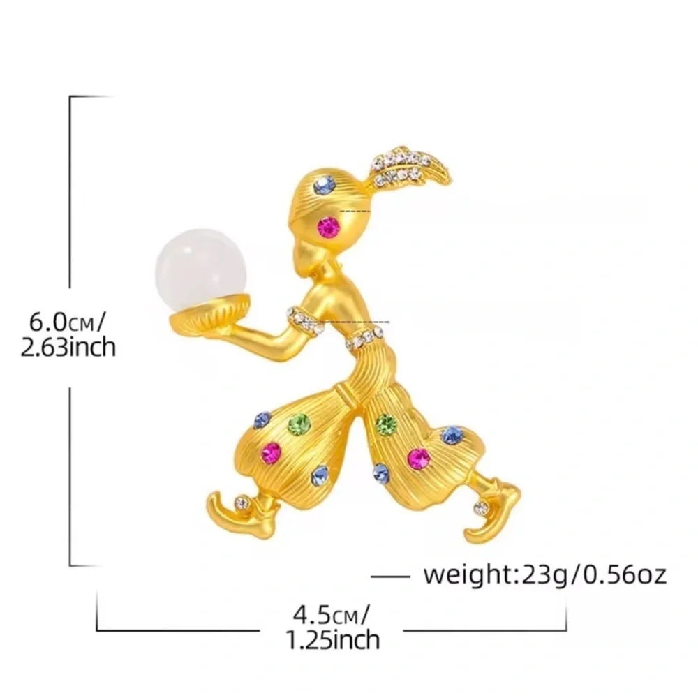 Aladdin Sultan Crystal Golden Fortune Brooch